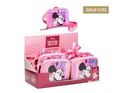 Peněženka růžová metalická, Minnie