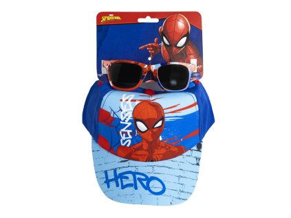 Sada kšiltovka a sluneční brýle světle modrá, Spider-Man