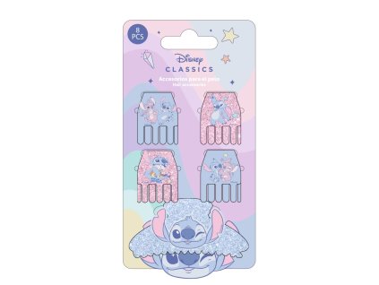 Sada skřipců do vlasů - růžové a modré, Stitch