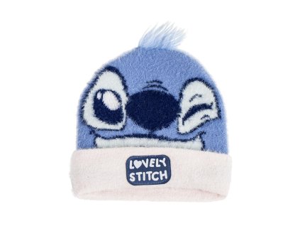 Zimní čepice světle modrá, Stitch