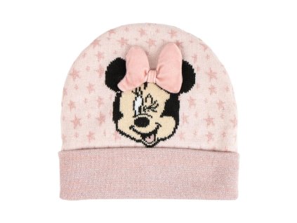 Zimní čepice světle růžová, Minnie