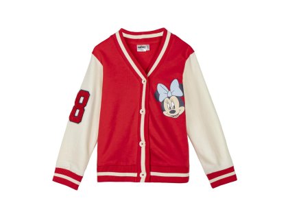 Bunda baseballová dívčí červená Minnie (Velikost 7 let)