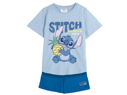 Dětský set tričko a kraťase modré Stitch (Velikost 12 let)