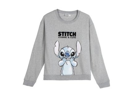 Mikina šedá bez kapuce Stitch (Velikost XL)