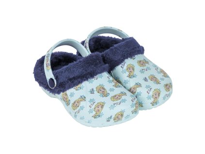 Pantofle gumové s páskem zateplené světle modré Frozen (Velikost 32/33)