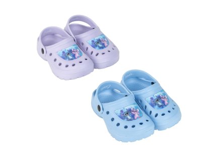 Pantofle gumové s páskem fialové Stitch (Velikost 32/33)