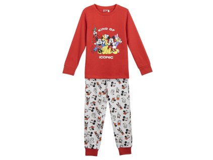 Pyžamo dětské dlouhé červené Mickey Mouse (Velikost 12 let)