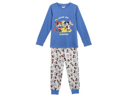 Pyžamo dětské dlouhé modré Mickey Mouse (Velikost 12 let)