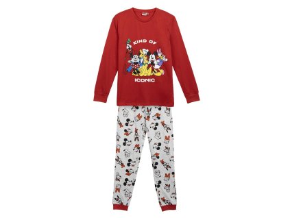 Pyžamo dlouhé červené Mickey Mouse (Velikost XL)