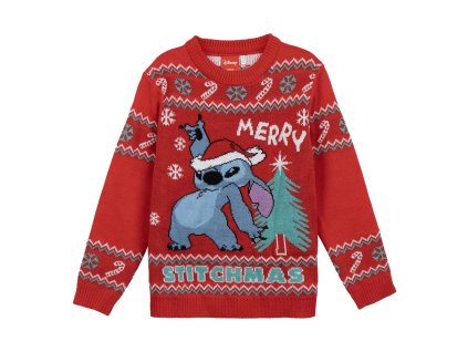 Svetr vánoční dětský červený Stitch (Velikost 14 let)