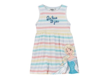 Šaty barevné pruhované Frozen (Velikost 7 let)