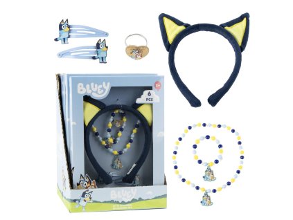 Dětská sada čelenky, náramků a sponek, Bluey
