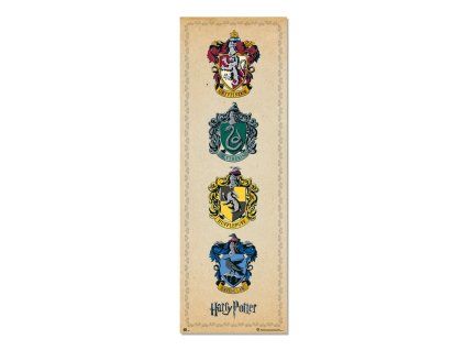 harry potter house crests door poster