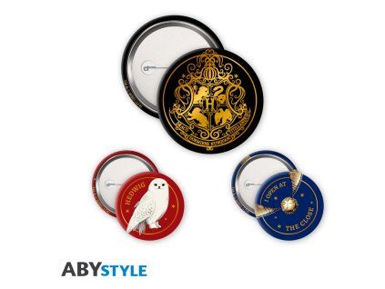 harry potter badge pack hogwarts x4