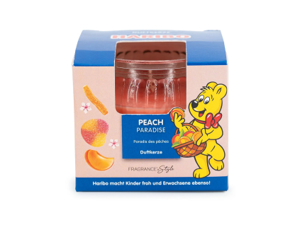 duftkerze im geschenkkarton haribo peach paradise 85g