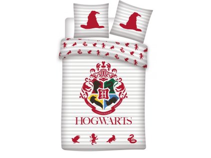 10503 Povlečení Harry Potter, bílé s erbem, jednolůžko