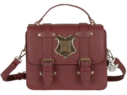 7060 Kabelka koženková HP s přezkou červená kovový erb 1