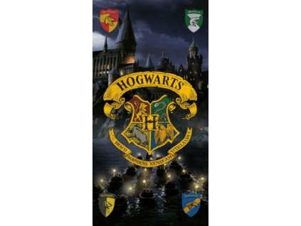 10508 Plážová osuška černá s erbem harry potter