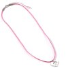 5055583454110 Náhrdelník s růžovou šňůrkou a stříbrným srdíčkem, Barbie