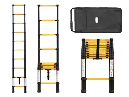 PROFI teleszkópos létra 1x10, magasság 2,9 m, fekete-sárga