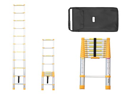 PROFI teleskopický rebrík 1x11, výška 3,2 m, žltý 01