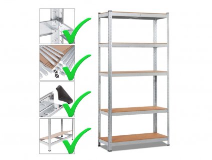 AKCIÓ: Salgó polc 1800×900×300 mm horganyzott 5-polcos, teherbírás 875 kg