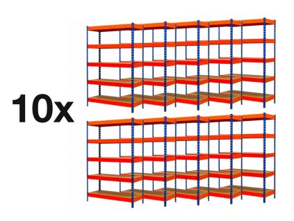 3752 akcios csomag 10 darab ipari profi salgo polc 2160x1400x400 mm lakkozott 5 polc teherbiras 2000 kg