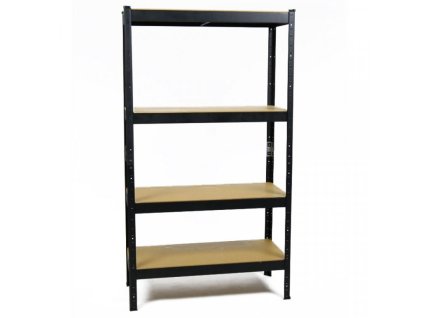 Salgó polc 1800x900x300 mm lakkozott 4-polc, teherbírás 700 kg - FEKETE