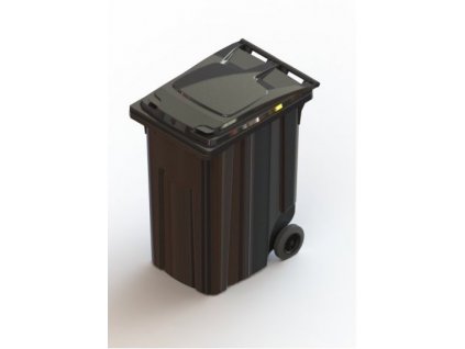 Műanyag szemetes kuka, 360 liter űrtartalom - FEKETE