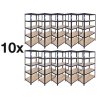 7074 6 akcios csomag 10 darab salgo polc 1800x600x400 mm lakkozott 5 polcos teherbiras 875 kg fekete