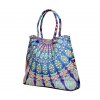 Textilní taška  Mahari s mandalou - velká kabelka, plážová taška, indická taška, DOPRAVA ZDARMA