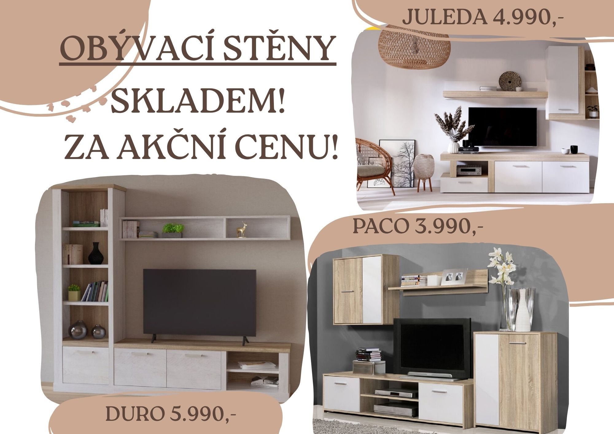 OBÝVACACÍ STĚNY SKLADEM
