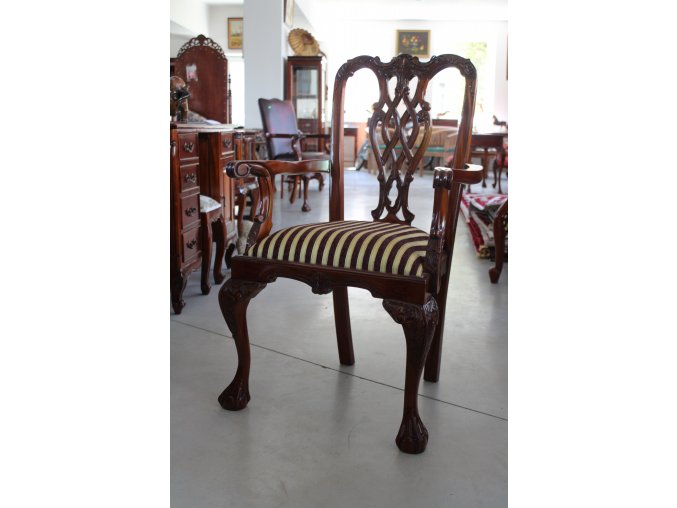 Židle vyřezávaná  s područkami - nieto red