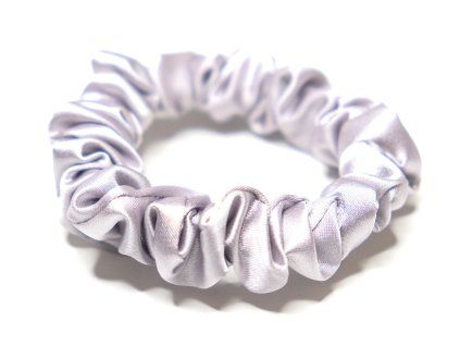 SLIM SATÉNOVÁ SCRUNCHIE - SILVER