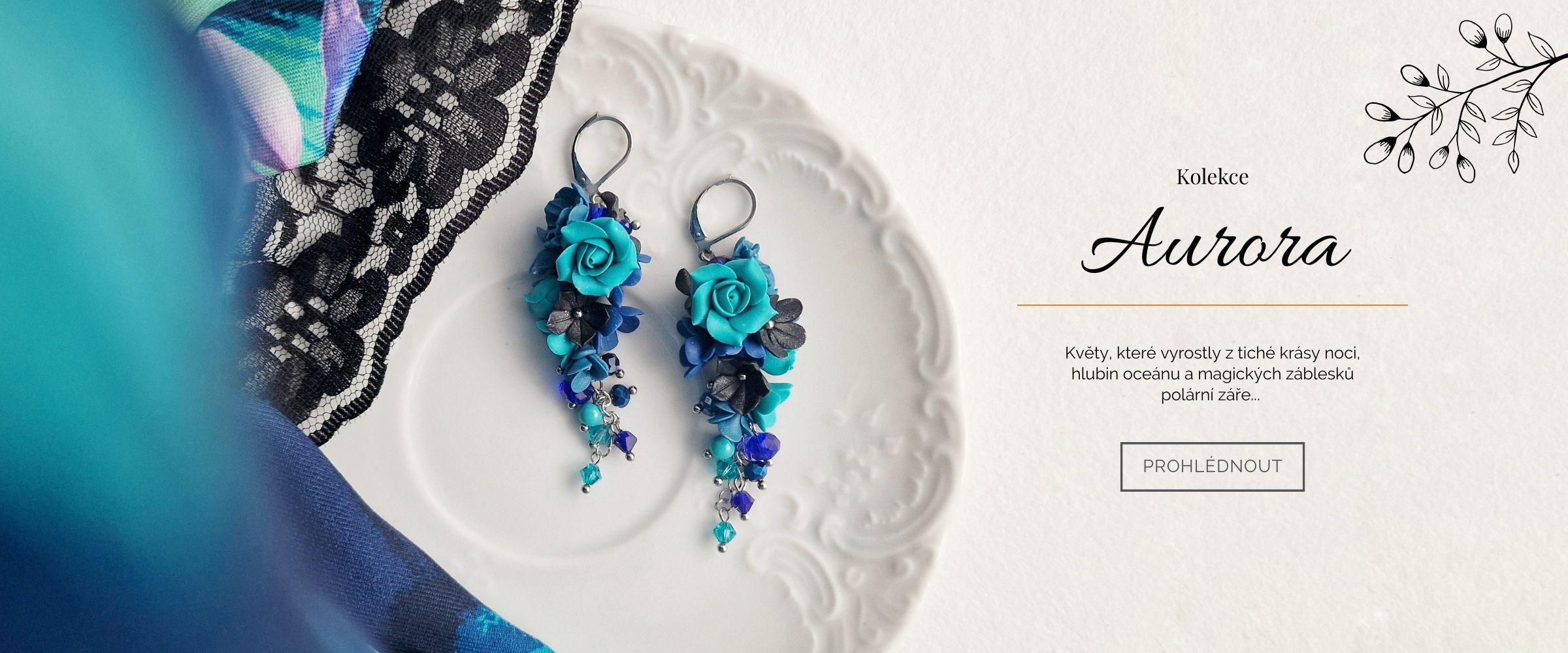 Ručně vyráběné květinové šperky Mairi