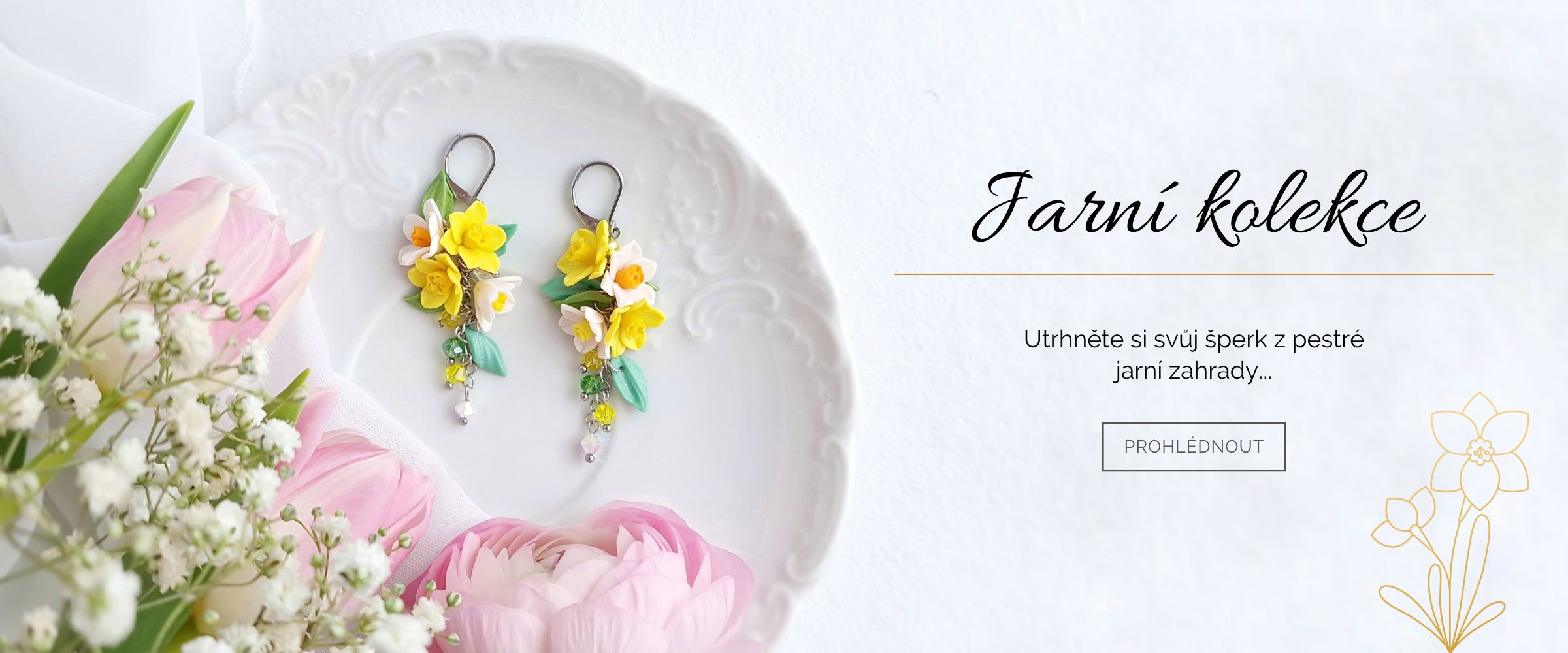 Ručně vyráběné květinové šperky Mairi