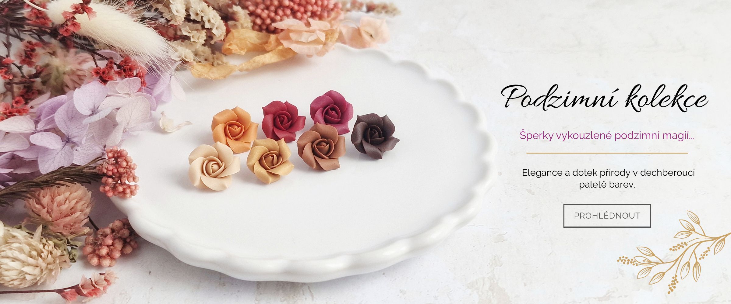 Ručně vyráběné květinové šperky Mairi