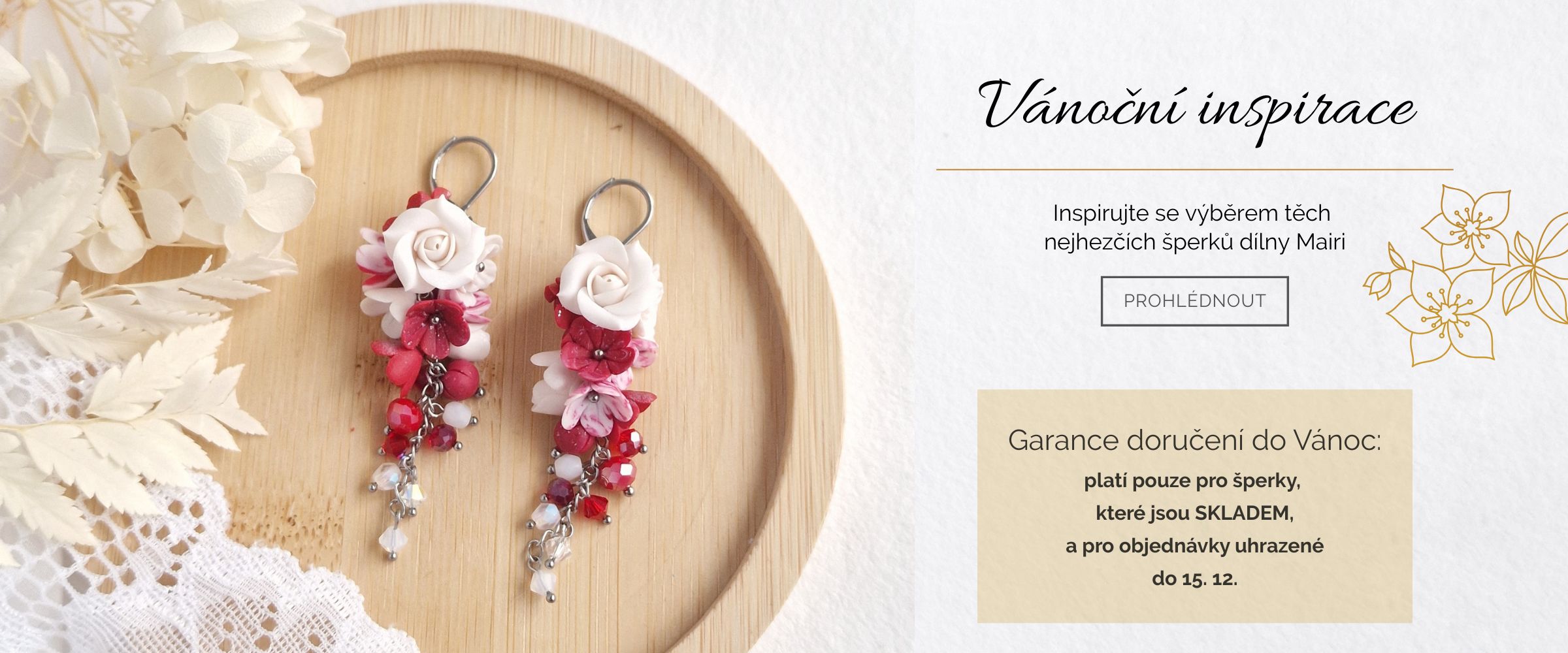 Ručně vyráběné květinové šperky Mairi