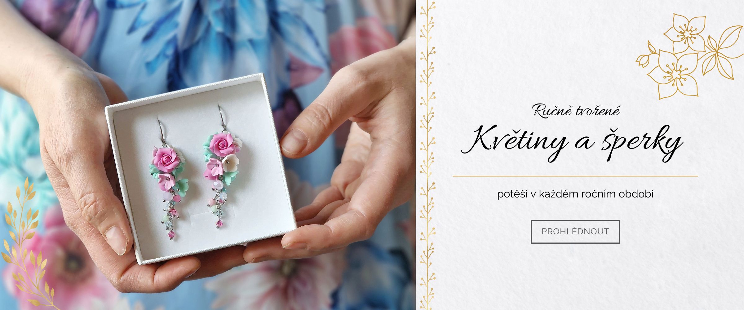 Ručně vyráběné květinové šperky Mairi