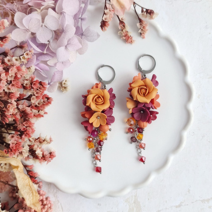 Mairi podzimní květinové náušnice 53