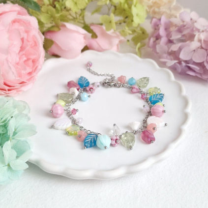 Mairi náramek z oceli a skleněných krystalů 36