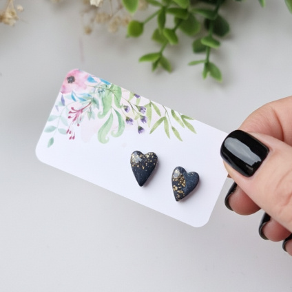 Mairi - náušnice srdíčka černá