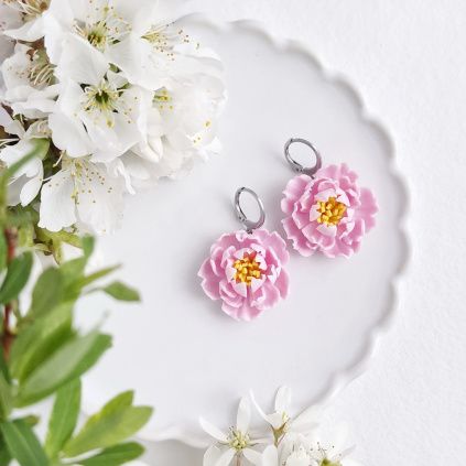 Mairi náušnice pivoňky 08