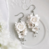 Mairi svatební náušnice s květy Rhona