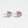 Zlaté náušnice s lab-grown diamanty v bezel stylu BRESCIA