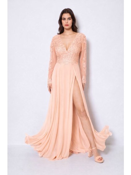 Dámské společenské šaty dlouhým rukávem-9358