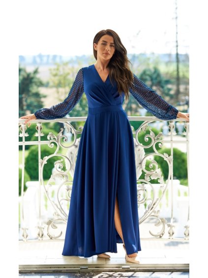 iveta dl 12 631 saty s ozdobnymi rukavy tm modra (1)