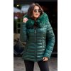 julie damska zimni bunda s umelou kozesinou zelena (2)