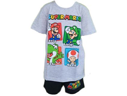 Dětské letní pyžamo Super Mario - barevné