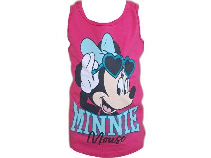 Dívčí tílko Minnie s glitry - Bílé/Růžové
